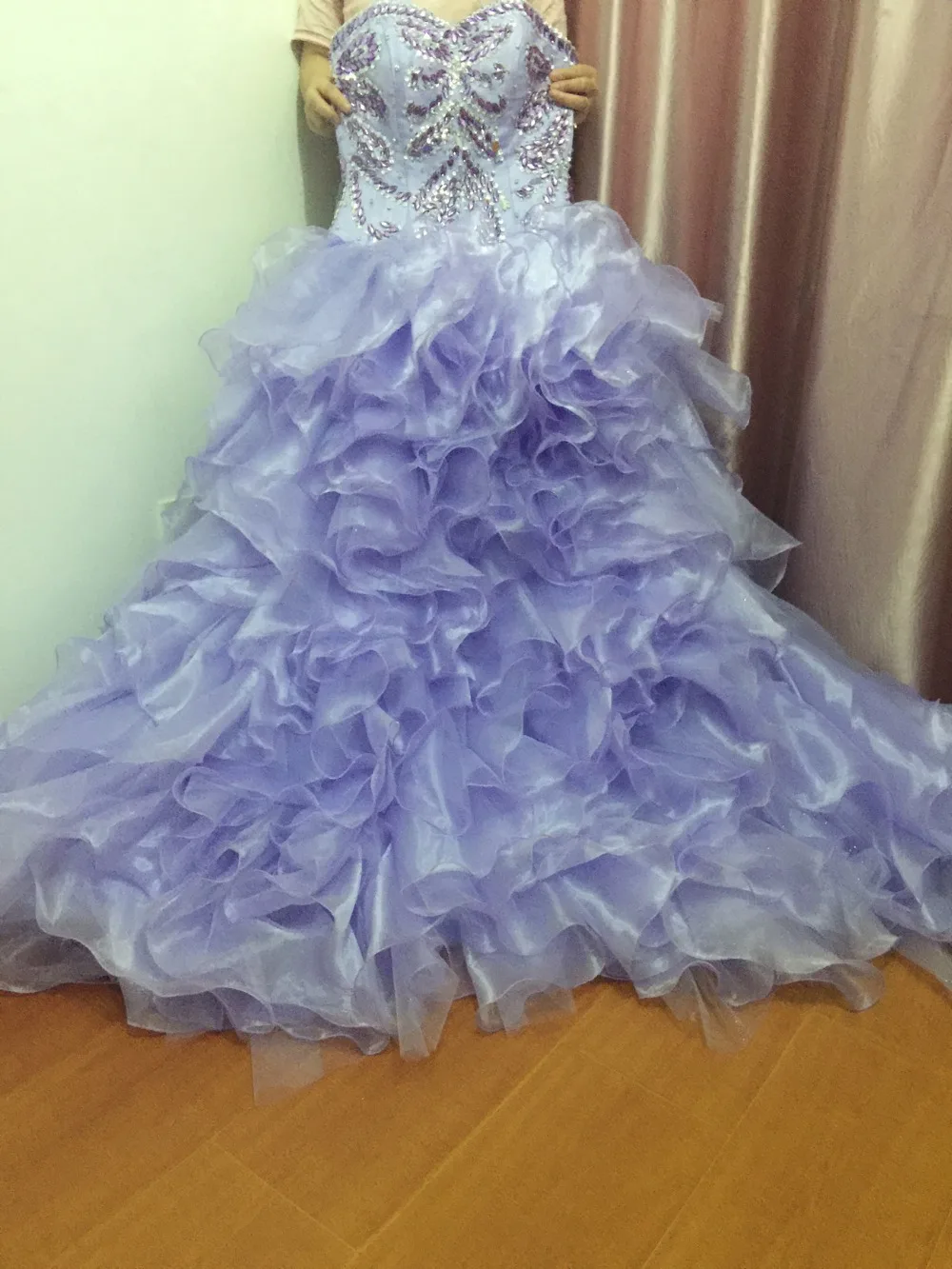 Лаванды Пышное Бальное Платье С Бисером Дешевые Quinceanera платья Sweet 16 платья Vestidos De 15 Anos