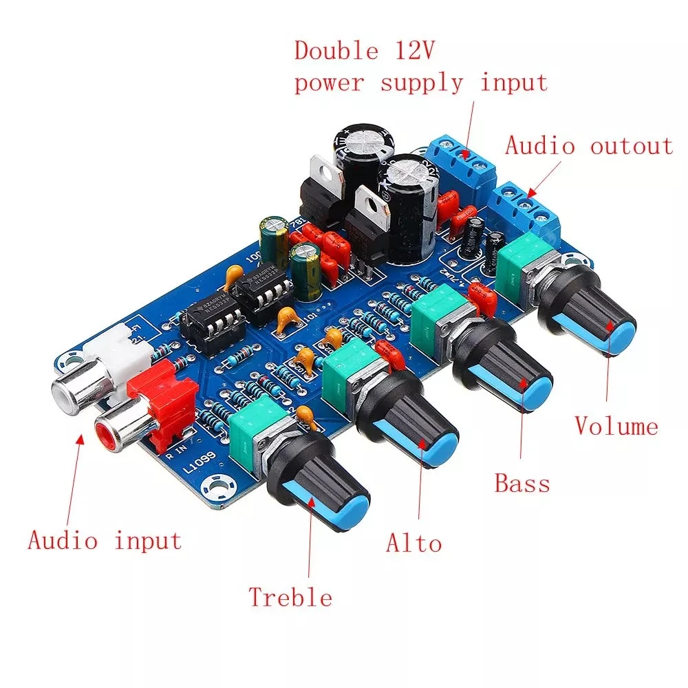 NE5532 OP-AMP HIFI усилитель предусилитель Регулятор звука тона доска