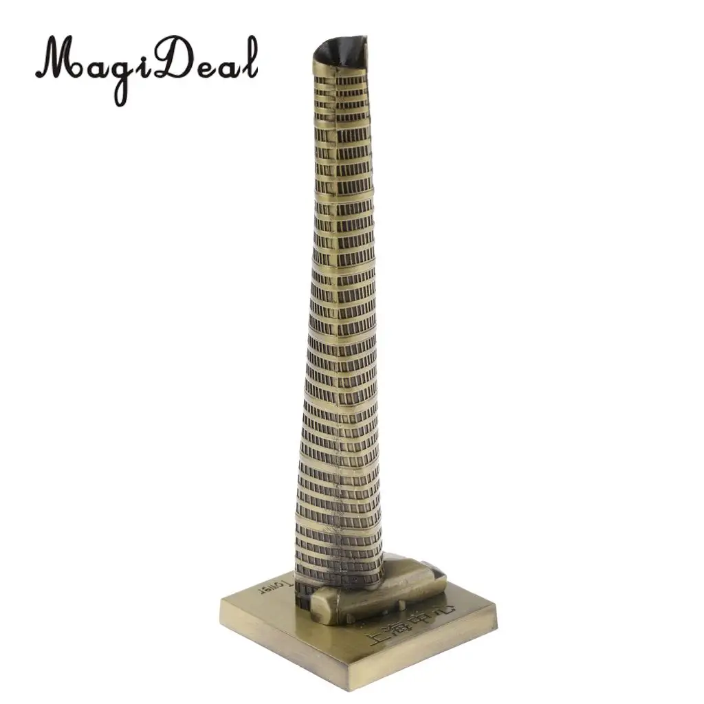 3 Pieces Souvenir Building Metal Shanghai Skylines Buildings Model Desk Decor Gift - 15cm