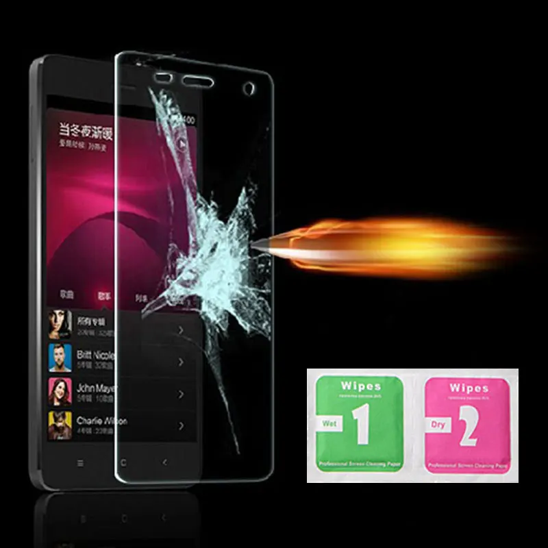 0.26mm 9H Tempered Glass for Xiaomi Mi5 Mi4 Mi4C Mi4S Mi3 Redmi Note 2 Note 3 / Redmi 2 Redmi 3 Screen Protector Film Retail Box