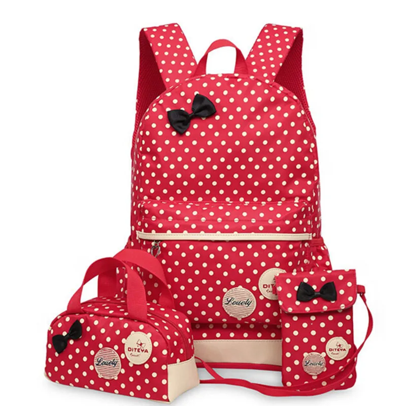 Beibaobao для девочек школьные сумки для подростков рюкзак комплект для женщин плеча дорожные сумки 3 шт./компл. Рюкзак mochila распылитель ранцевого типа для с LM3582mf - Цвет: red backpack