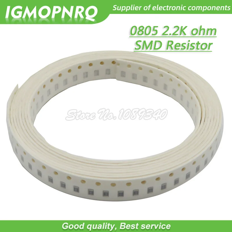 

300 шт. 0805 SMD резистор 2,2 K ohm Чип Резистор 1/8 Вт 2,2 K 2K2 Ом 0805-2,2 K