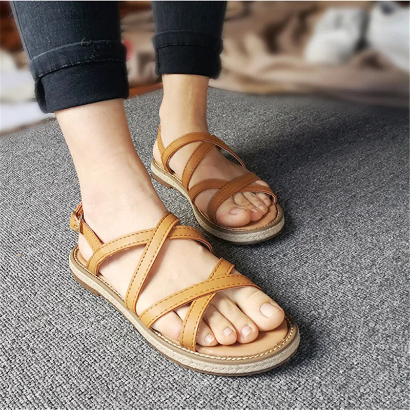 

COOTELILI Summer shoes Woman Gladiator Sandals Beach Shoes women Flat Sandals Female Sandalen Women Shoes