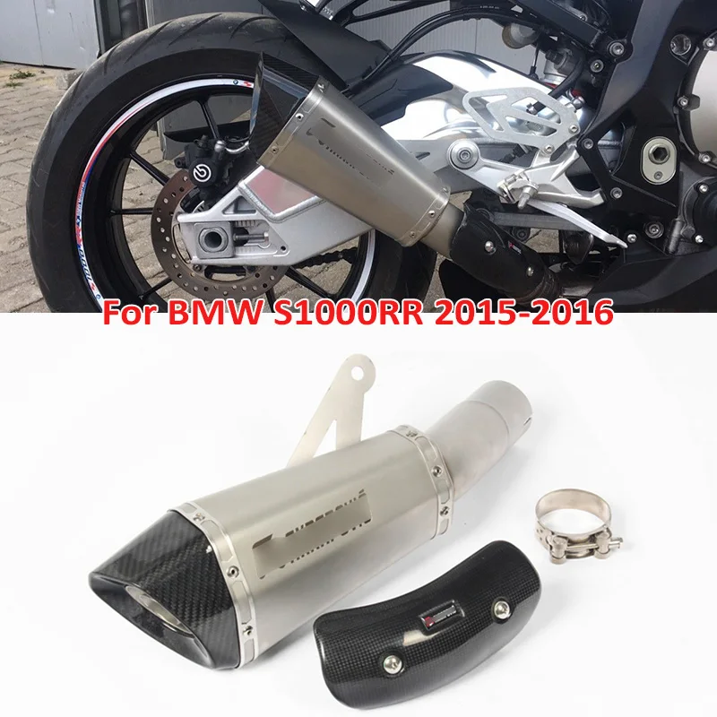 

Slip on S1000RR Motorcycle Exhaust Muffler Tip Silencer Carbon Fiber Cover Exhaust Pipe for BMW S1000RR 2015 2016