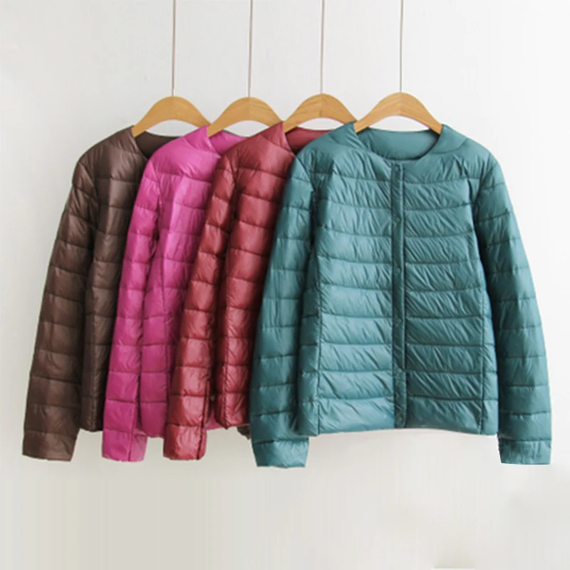 

Winter Women Down Jacket Ultra Light White Duck Down Parkas Coat Autumn Female Solid Warm Slim Thin Short Jacket Outwear RH1438