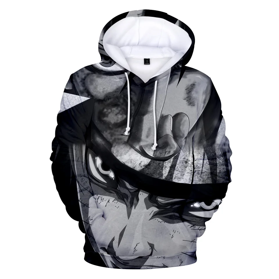 naruto shippuden black and white kakashi hoodie