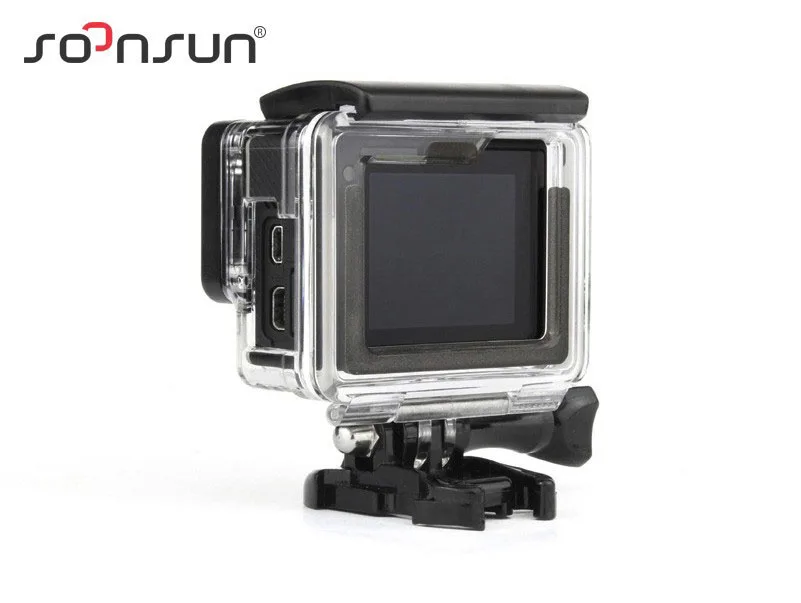 SOONSUN боковой открытый Скелет Защитный корпус чехол для GoPro Hero 4 3+ 3 камеры, задняя дверь является скелетом и осязаемым