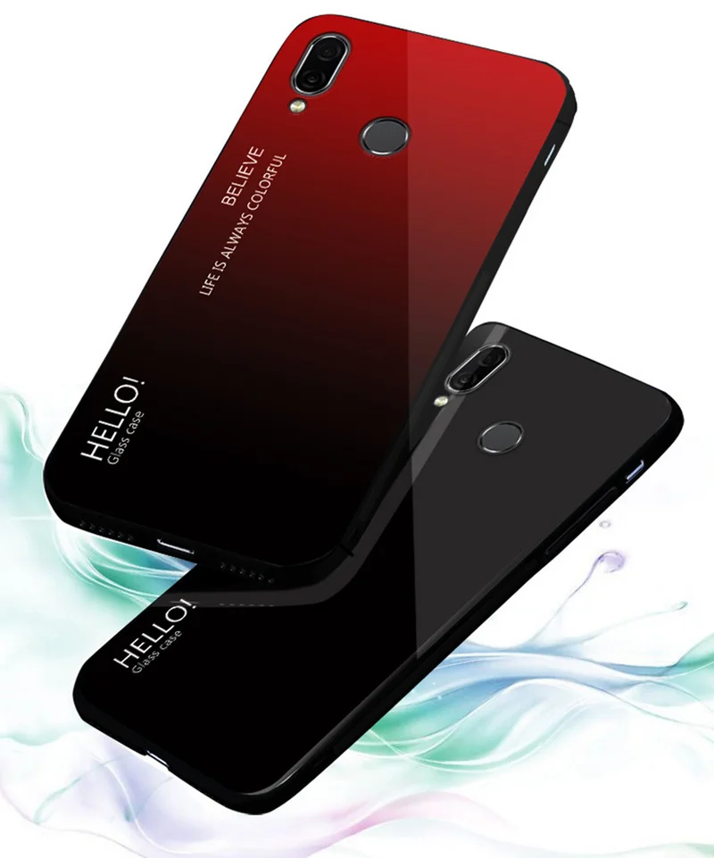 Градиентный чехол из закаленного стекла для Xiao mi Red mi Note 7 5 6 Pro mi 8 mi A2 Lite 6X 5X A1 Note 7 mi 9, защитный чехол