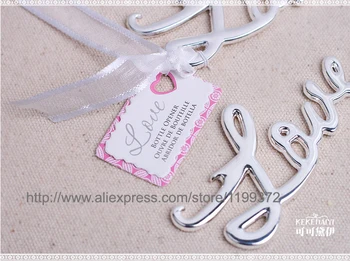 

50pcs Silver Gold Color LOVE Word Love Stainless Steel Bottle Can Opener Openers Wedding Party Bridal Shower Gift Favor