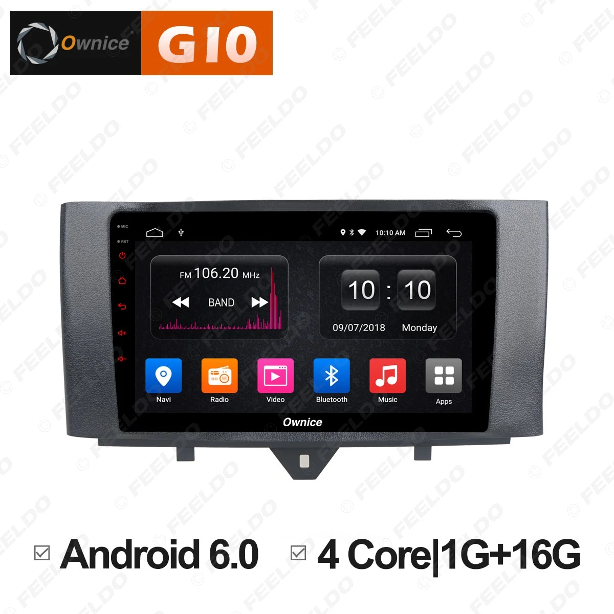 Clearance FEELDO 9" 2.5D Nano IPS Screen Android 6.0 Octa Core/DDR3 2G/32G/4G LTE Car Media Player With GPS/FM For Benz Smart 2011~2015 0 Clearance FEELDO 9" 2.5D Nano IPS Screen Android 6.0 Octa Core/DDR3 2G/32G/4G LTE Car Media Player With GPS/FM For Benz Smart 2011~2015 0