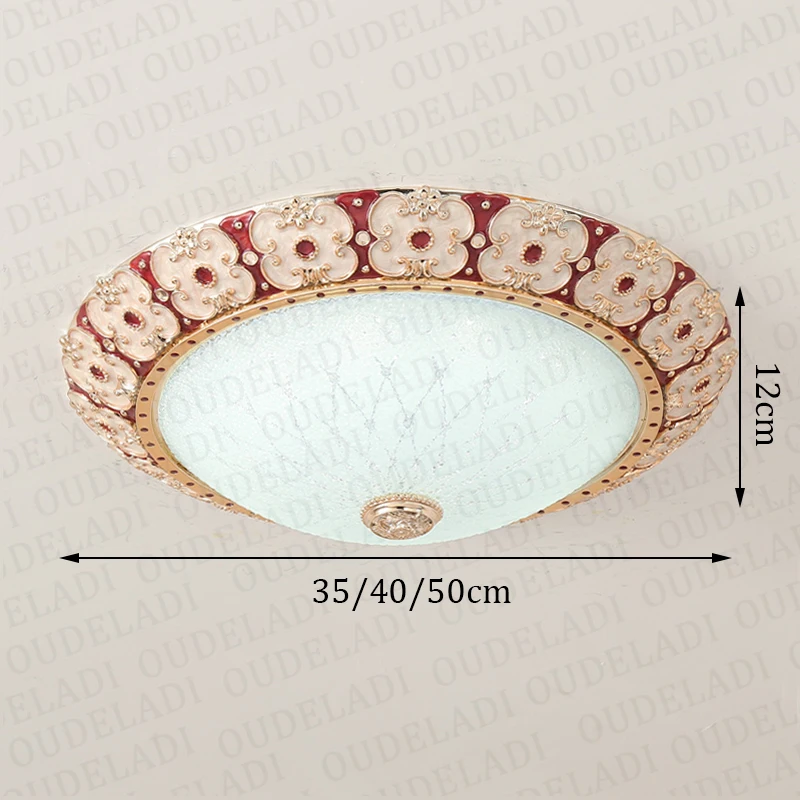  European style Round Glass Ceiling Lights warm romantic simple LED bedroom light crystal ceiling la - 32950455503