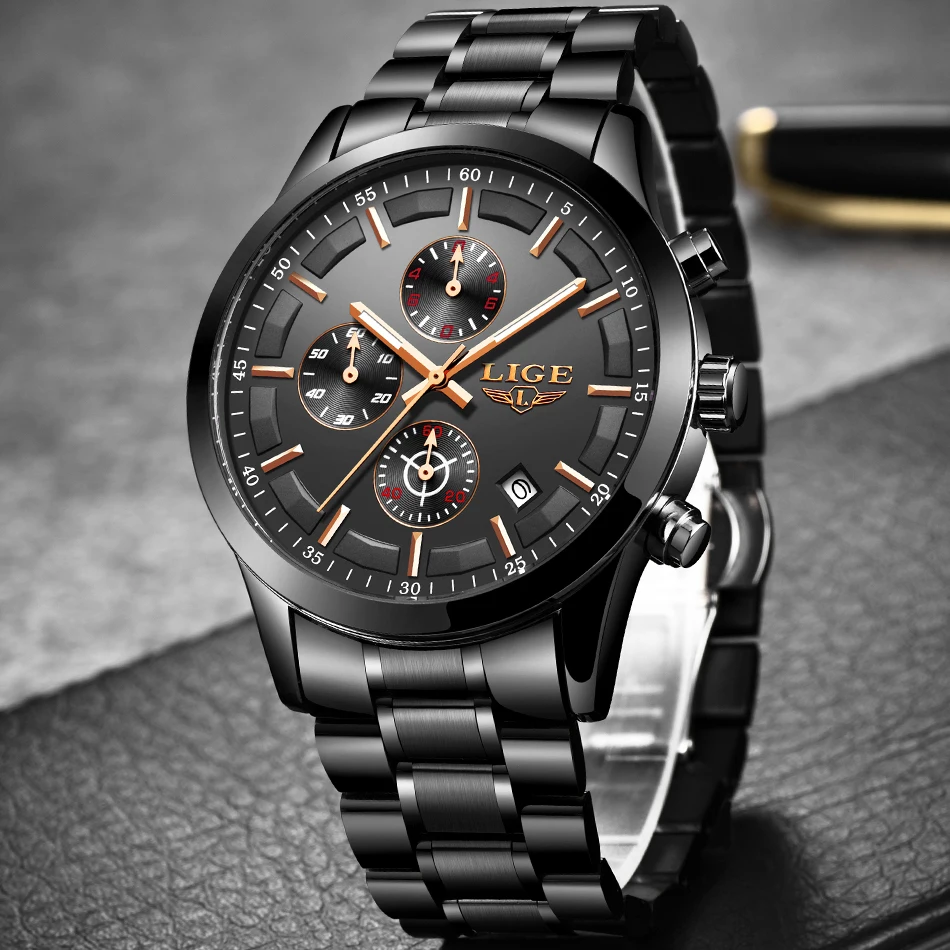 2019 New LIGE Men Fashion Luxury Watch Men All Steel Strap Business Quartz Watch For Men' Sport's Waterproof Clock Montre Homme 2019 New LIGE Men Fashion Luxury Watch Men All Steel Strap Business Quartz Watch For Men' Sport's Waterproof Clock Montre Homme