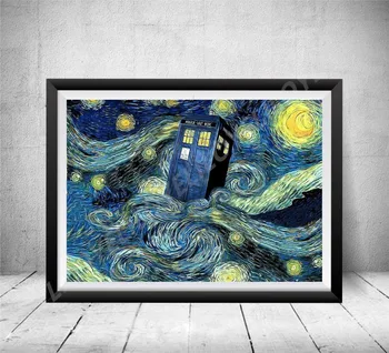 

5D DIY Diamond Painting Van Gogh Tardis Starry Night Diamond Embroidery "Doctor Who" Rhinestone home decor Diamond Mosaic FG770
