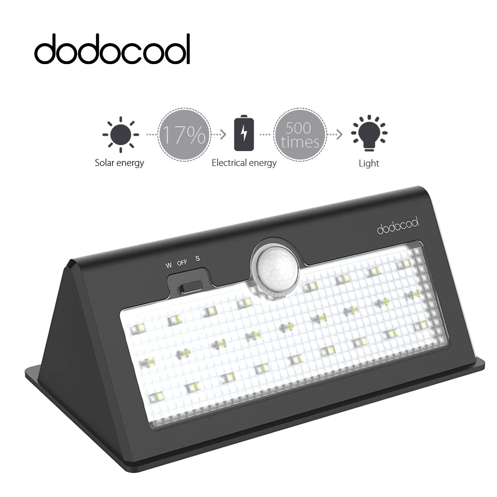 

dodocool Outdoor light with Solar Power 26 LED motion Light sensor Waterproof Auto On/Off Easy Install No Wiring