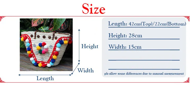Straw Beach Bag Summer Weave