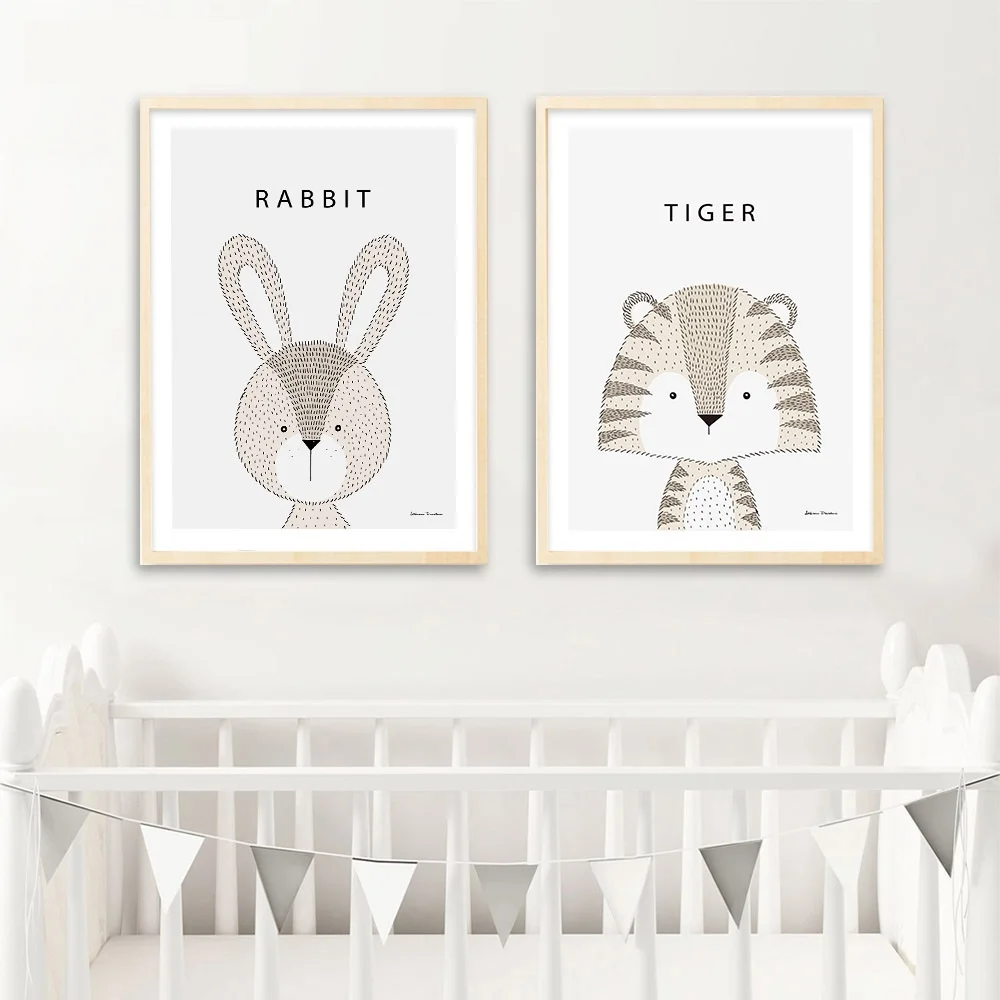 Kawaii-Cartoon-Rabbit-Tiger-Giraffe-Animal-Posters-and-Prints-Canvas-Art-Painting-Wall-Art-Nursery-Picture (4)
