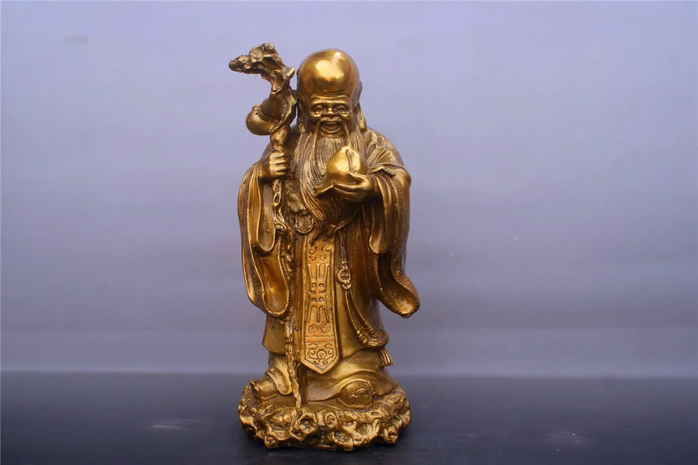 

China Brass the longevous statue Fengshui worship Deity Statue