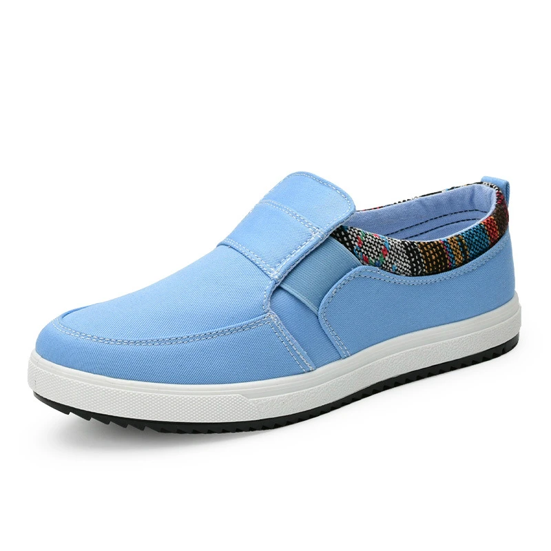 

2018 Men Non-Leather Casual Shoes Canvas Loafers Man Shoes Leisure Business Flats Patchwork Breathable Luxury Shine Design Style