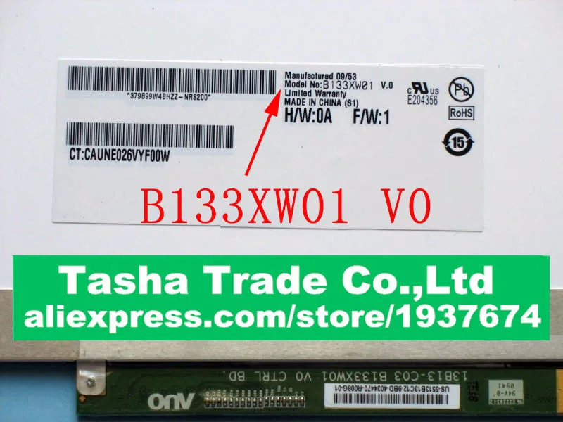 

For Asus UL30A UL30 LCD Screen Panel B133XW01 V0 B133XW01 V.0 Laptop Screen Replacement 1366*768 Panel LVDS 40 PINS Original