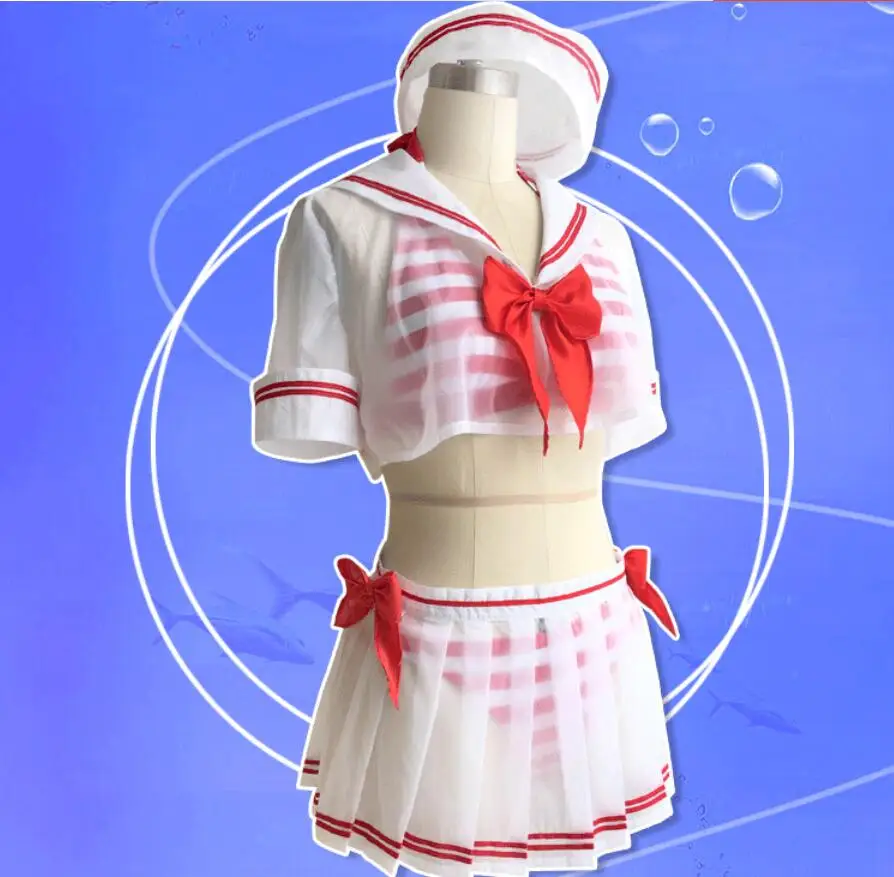

Cartoon Anime THE IDOLM@STER Cinderella girls Cosplay Halloween cos UZUKI SHIMAMURA woman Lolita sweet swimwear cosplay costume