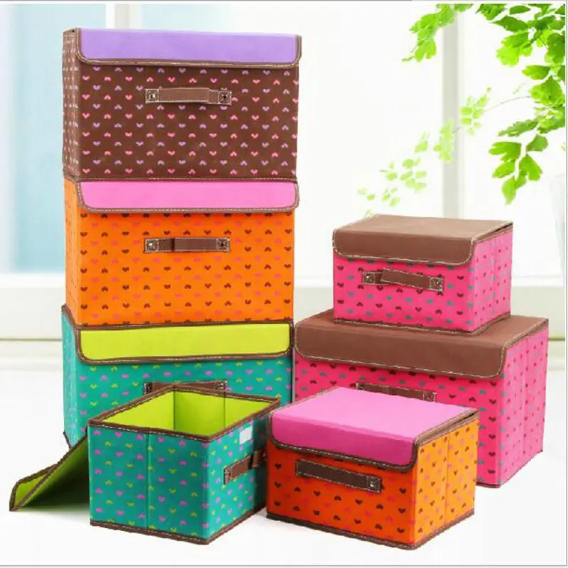

Fashion Cute Printing Organizer Oversize Volume Cotton Linen Storage Bag Toy Clothes Folded Storage Box