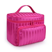 

Striped Pattern Woman Cosmetic Bags Organizer Makeup Bag Folding Travel Toiletry Bag Large Capacity Storage M03