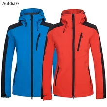 Aufdiazy Для женщин зимняя куртка флисовые куртки теплая открытый спортивной Пеший Туризм походы кемпинг Лыжный Спорт Женский ветровка JW013
