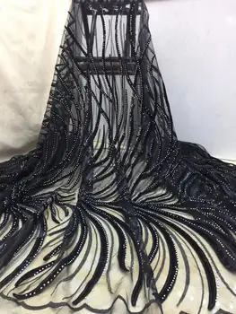 

Sophia-8.6405 embroidered Mesh Tulle fabric Factory price sequins Nigerian lace fabrics