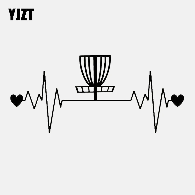 YJZT 16.6CM*7.4CM Disc Golf Putter Driver Basket  Heartbeat Lifeline  Vinyl Motorcycle Car Sticker C22-1184