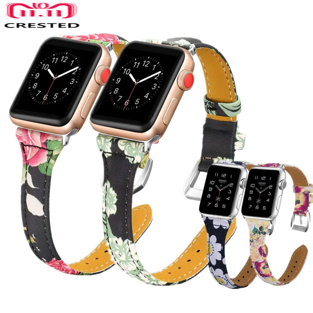 Кожаный ремешок для Apple Watch 5 4 44 мм 40 correa Iwatch Series 3 2 1 42 38 мм|Ремешки часов| |
