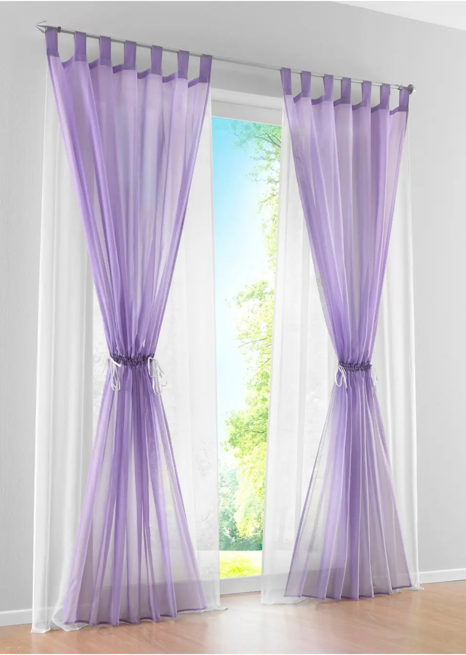 Us 16 0 50 Off Pastoral Solid Color Sheer Curtain Double Layers Tulle Curtains For Living Room Kitchen White Green Purple Orange Yarn Curtain In