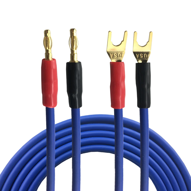 Surround Speaker Cable With Banana To Spade Y Plug For Home Theater Sub