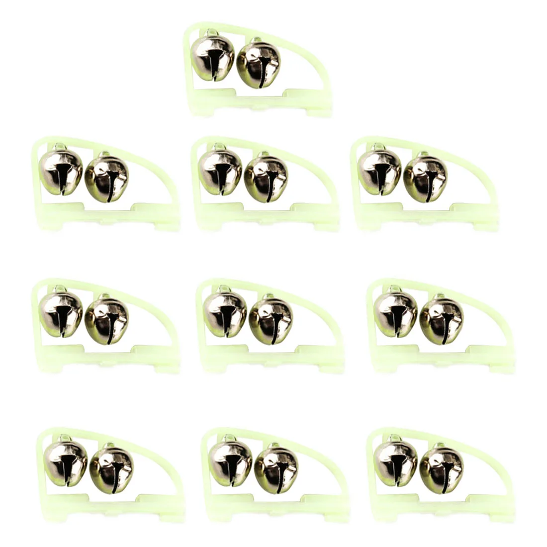 SEWS-10 Pieces/Lot Luminous Sea Fishing Feeder Bell Twin Rod Tip Fish Alarm Tackle Length 50mm | Спорт и развлечения