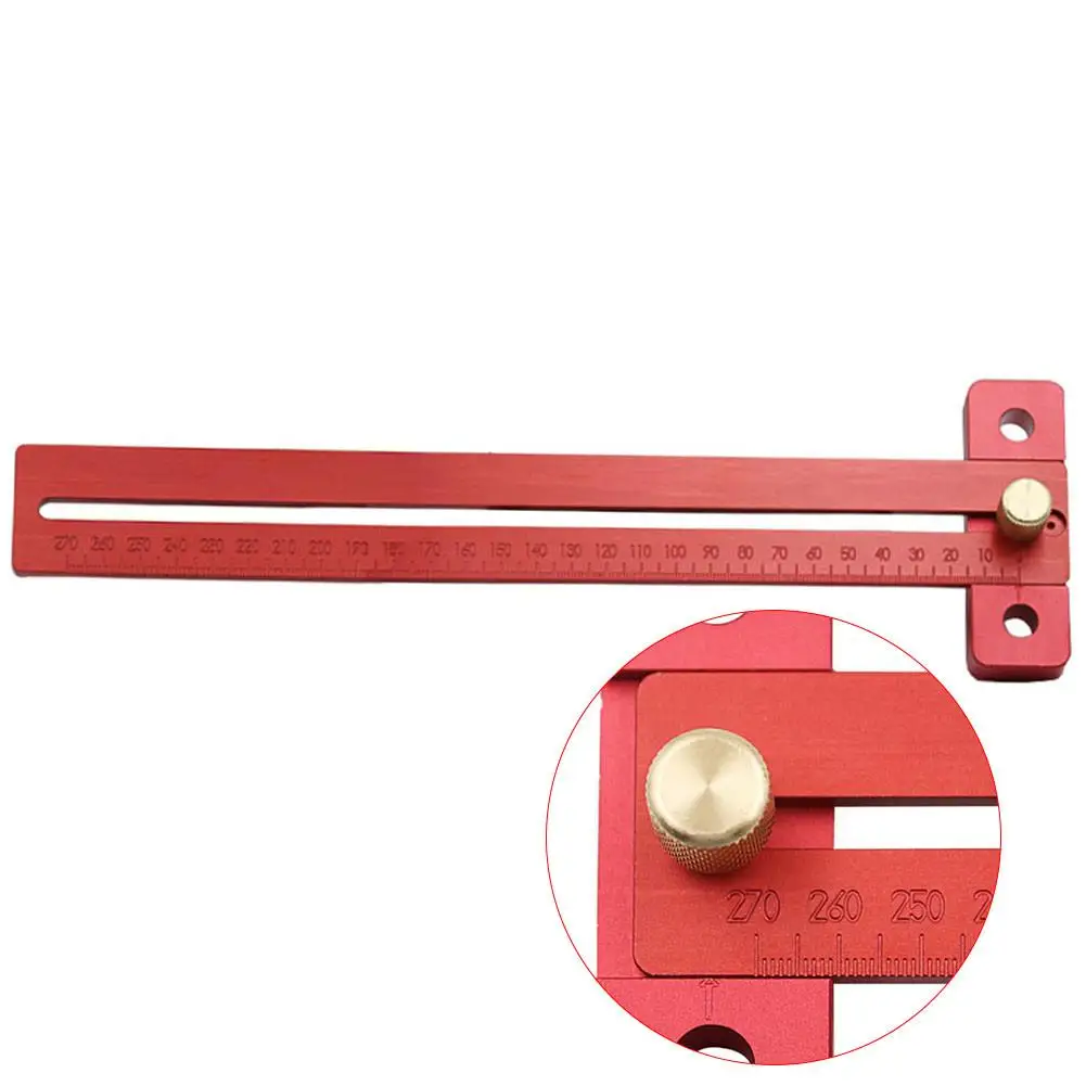 

Aluminum Precision T-270 DIY Woodworking Marking RulerAlloy Scribing Ruler Woodworking T Type Hole Ruler Marking Measuring Tool