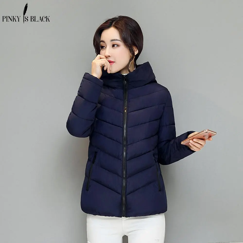 PinkyIsBlack Winter Jacket Women Cotton Short Jacket 2018 New Girls Padded Hooded Warm Parkas Winter Coat Women Plus Size 4XL