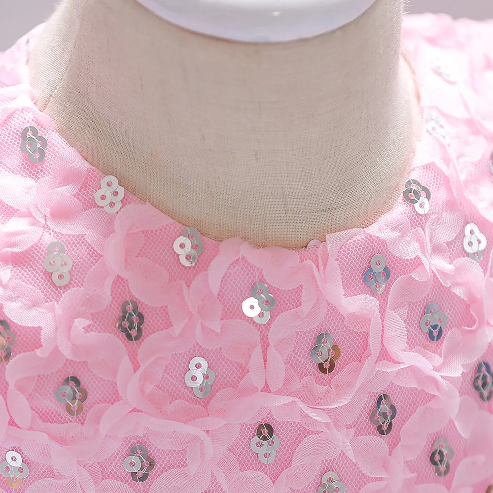 Кружевная одежда с блестками для девочек платье для новорожденных Детская праздничная одежда костюм принцессы с юбкой-пачкой для девочек от 0 до 2 лет, платья для дня рождения