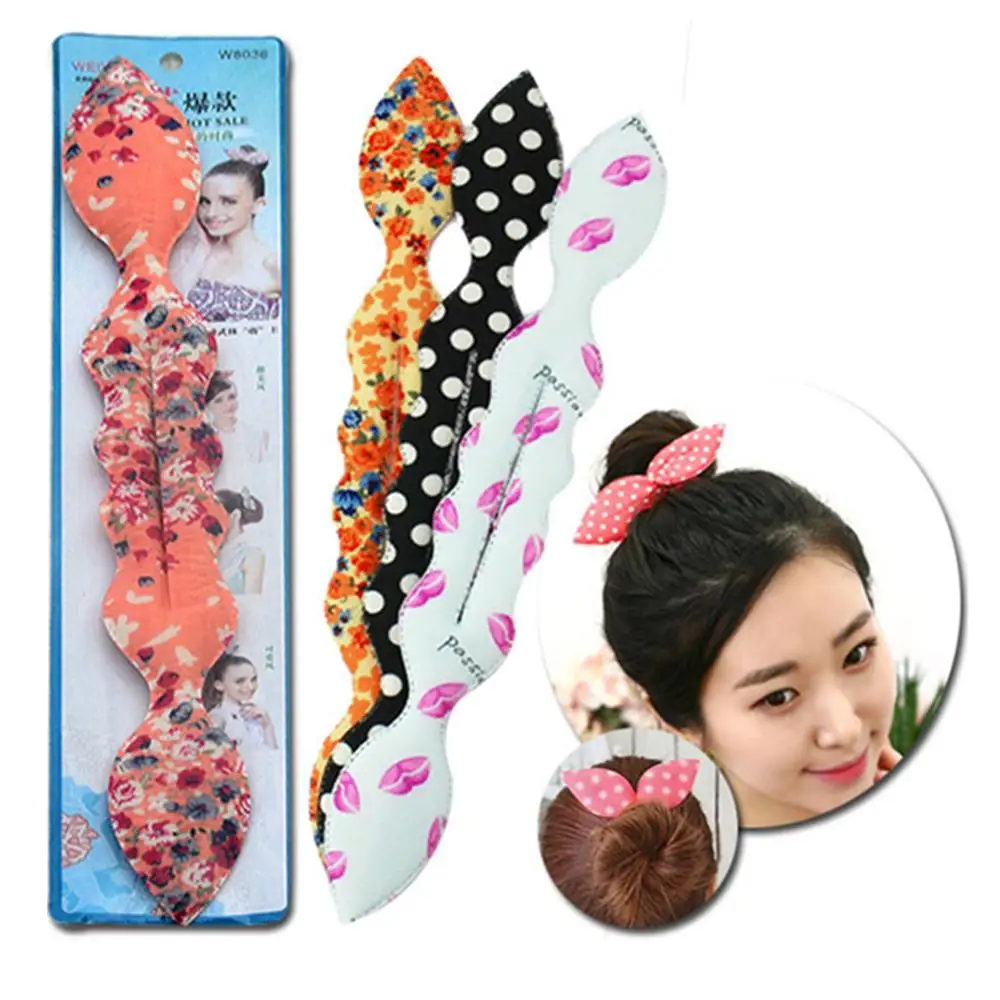

Ruihfas Magic Rabbit Ear Sponge Foam Donut Holder Twist Hair Styling Curl Bun Maker Hairstyle Must-haves Tool for Women Girls