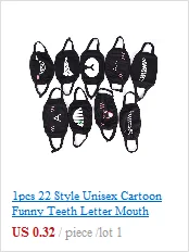 11 стилей черная мультяшная маска для рта Kpop зубы рот муфельные маски со ртом для лица женщины мужчины Анти-пыль Хлопок Милый Медведь Аниме маски