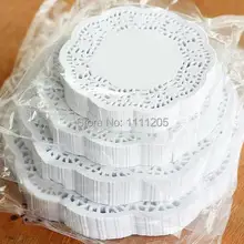 200 шт. 10.5 дюймов Свадебные Бумага Кружево салфетки Роза Белая свадьба круглый Рождество Замороженные подставки P Кружево мат Craft Украшение стола