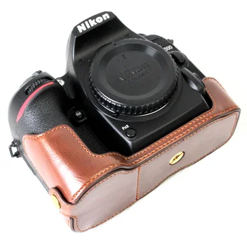 

High Quality PU Leather Half Camera Bottom Case Cover For Nikon D7500 With Battery Opening Black/Coffee/Brown
