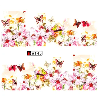 

1 Sheet Sweet Nail Art Full Cover Wraps Decoration Nail Art Water Transfer Stickers Nail Decals Rose pattern Beautiful Color