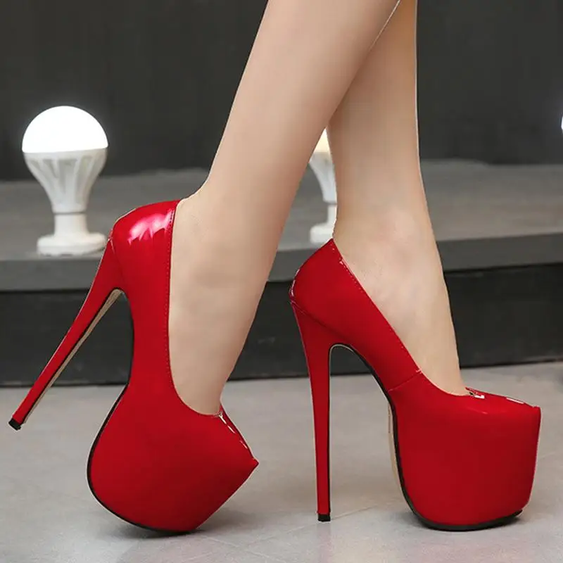 SARAIRIS Dropship Big Size 44 Classic 18cm High Heels Thick Platform Shoes Woman Lady Sexy Party Wedding Women Shoes Pumps