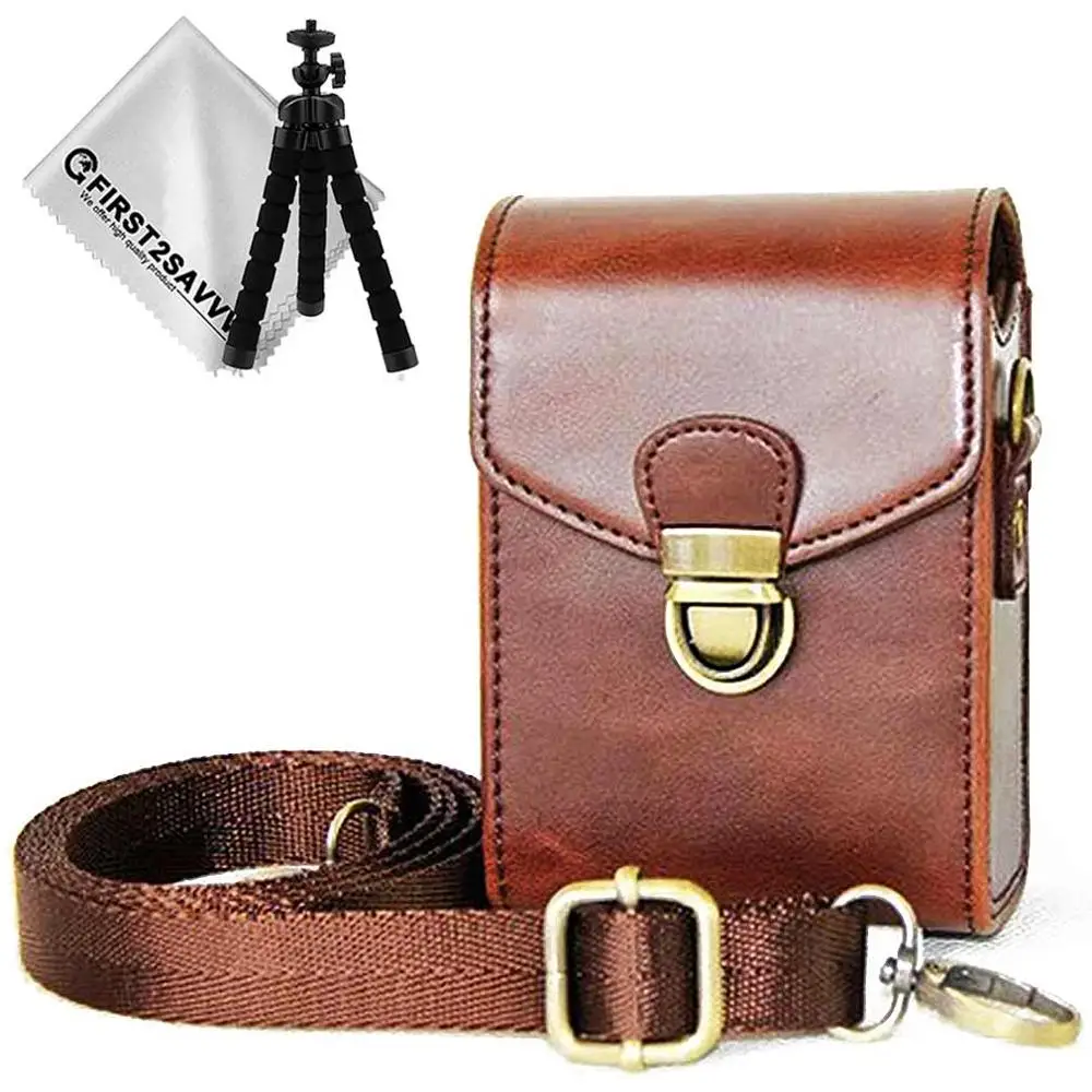 Buy MegaGear Panasonic Lumix DC-ZS200, TZ200, Leica C-Lux Leather Camera  Case with Strap - Light Brown Online at Low Price in India