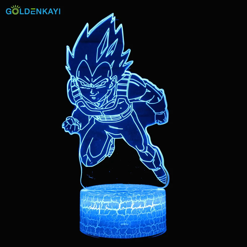 3D Dragon Ball Vegeta LED ночные светильники мультяшная настольная лампа сенсорный