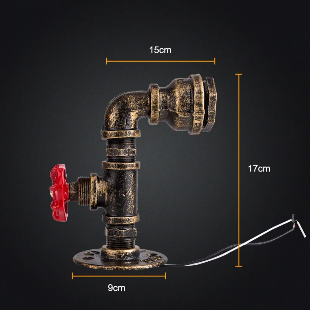 Ретро Лофт настенный светильник Промышленный Железный ржавчины водопровод лампа Винтаж E27 бра светильник s стимпанк дом светильник ing настенные светильники