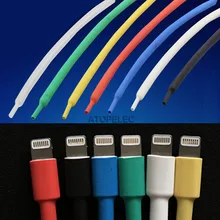 1 м термоусадочная трубка рукав для iPad iPhone 5 6 7 8 USB кабель для зарядки и передачи данных фиксированный цвет