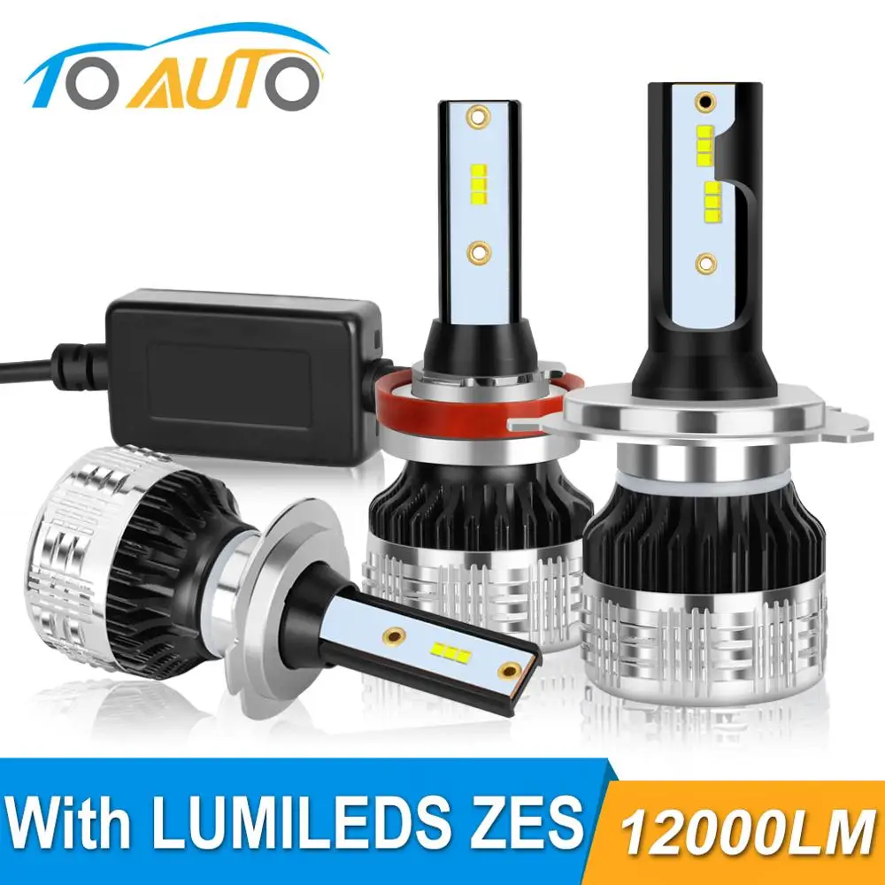 2 шт. H4 H7 Led H1 H11 H3 HB4 9006 HB3 9005 H27 с чипами Canbus 80 Вт 12000LM автомобильные головные фары