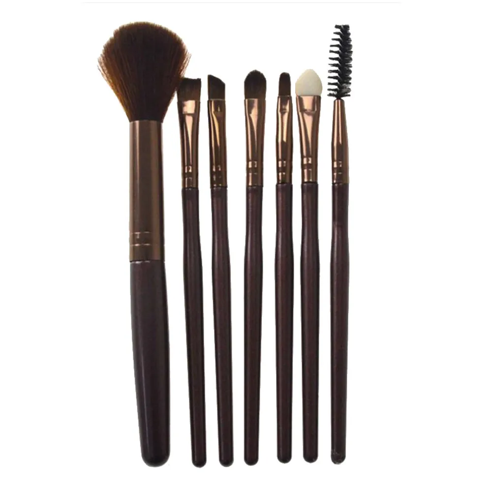 

New Women's Fashion Brushes 7 Pcs Wooden Foundation Cosmetic Eyebrow Eyeshadow Brush Makeup Brush Sets Tools