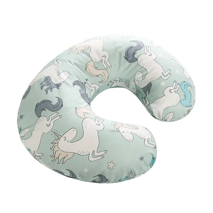 U-образная наволочка для грудного вскармливания, наволочка для грудного вскармливания для новорожденных, хлопковая Подушка для кормления - Цвет: Green unicorn Pillow