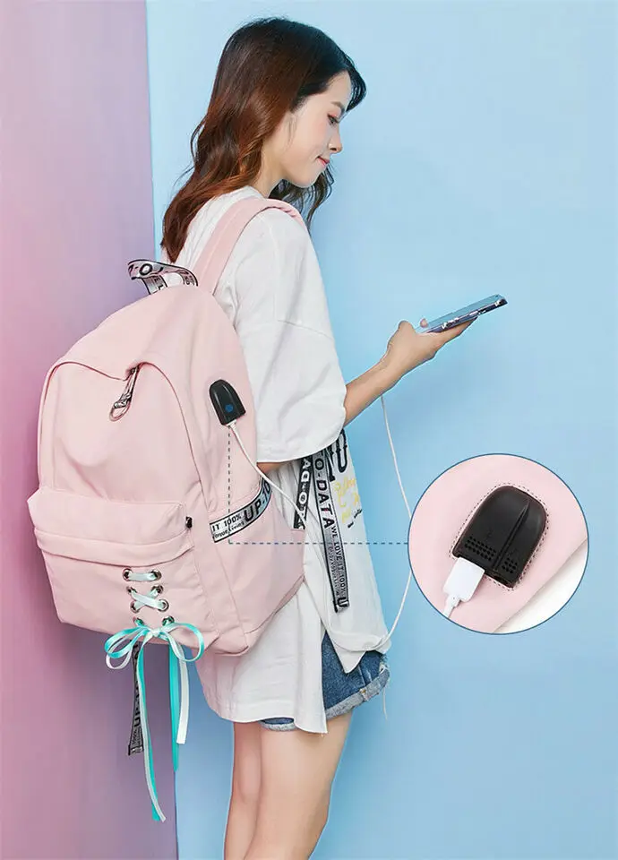 stylish camera bag Tourya Fashion Waterproof Backpack Women School Bags For Teenagers Girls USB Charge Bow Travel Rucksack Laptop Bagpack Mochila elegant backpack